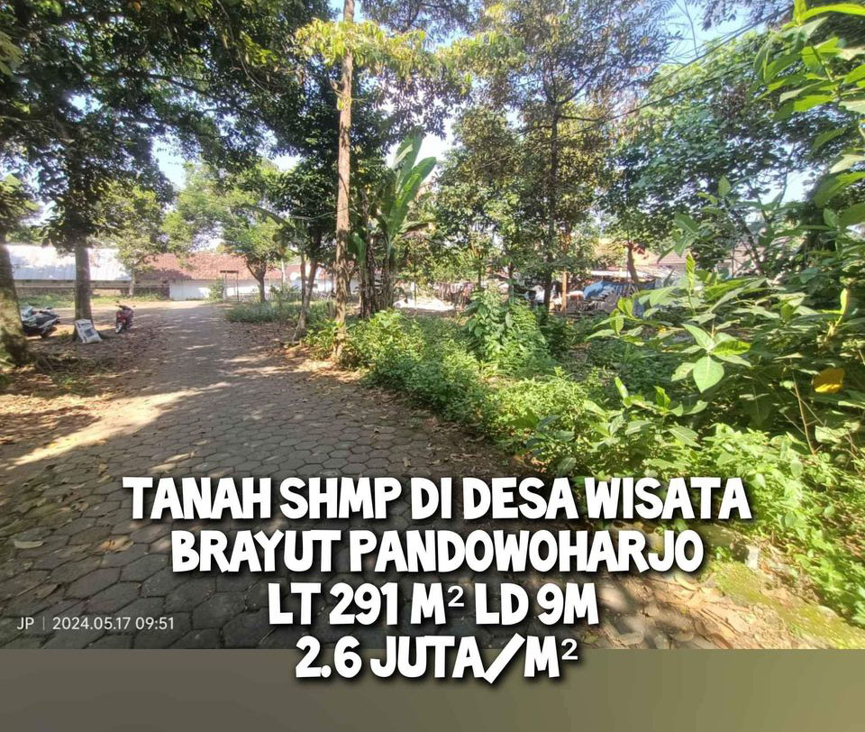 Tanah SHM Pekarangan di Desa Wisata Brayut Pandowoharjo