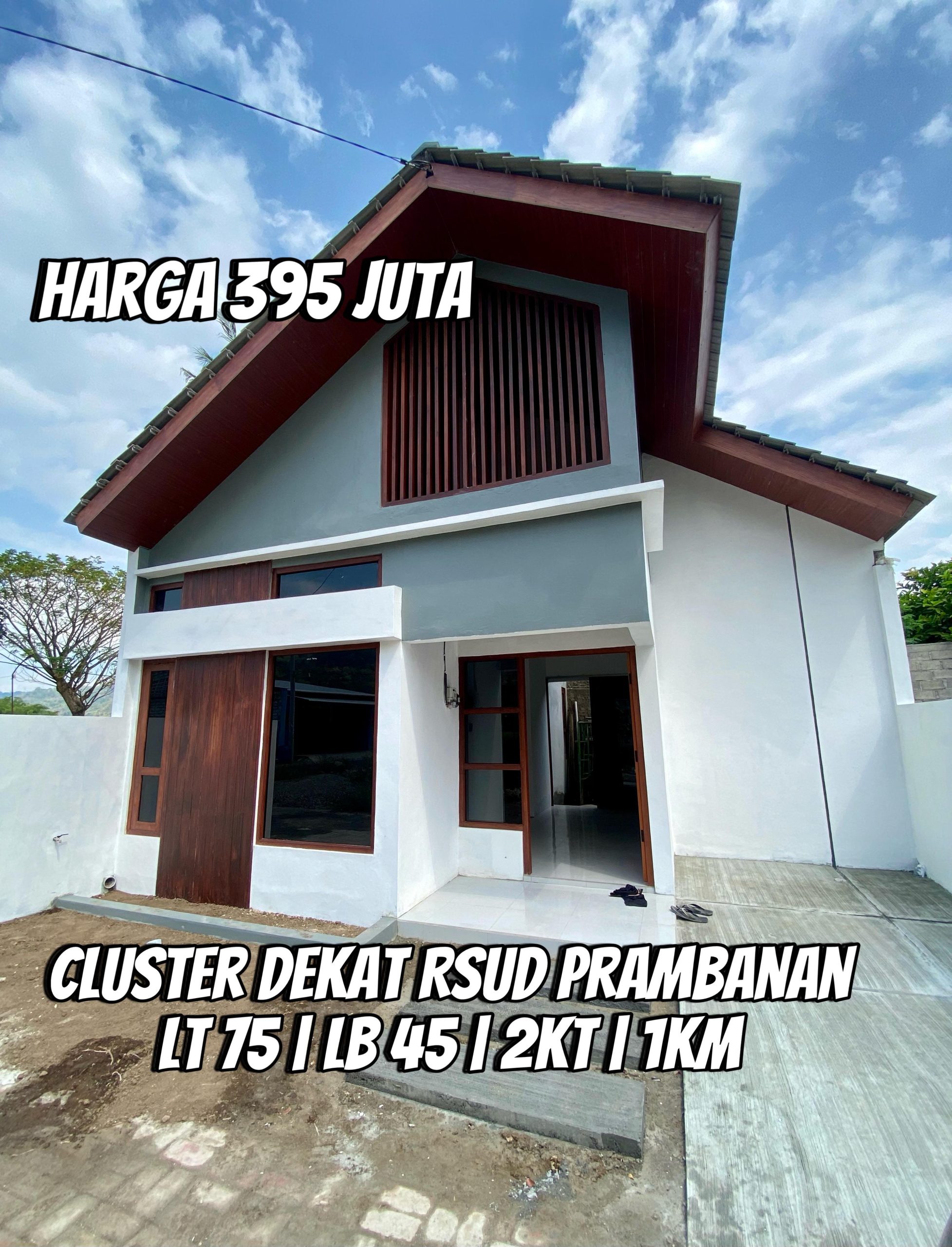 Rumah MURAH 2 Unit lingkungan Cluster di Prambanan