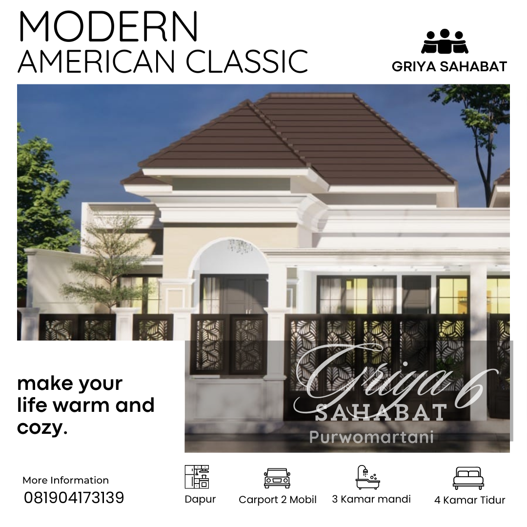 Modern American Classic - griya Sahabat 6 Purwomartani