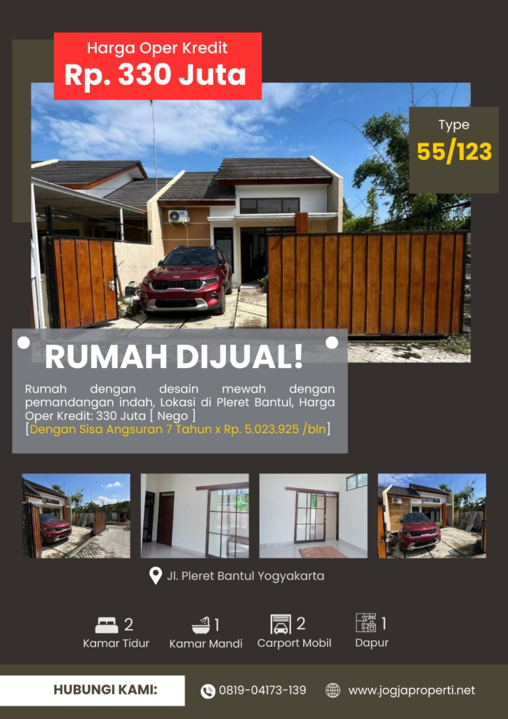 Rumah Cantik Modern Dalam Cluster Dekat Pasar Pleret Bantul