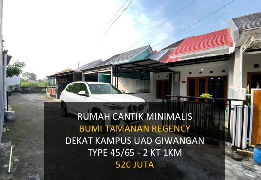 Rumah Cantik Minimalis Dalam Perumahan Bumi Tamanan Regency
