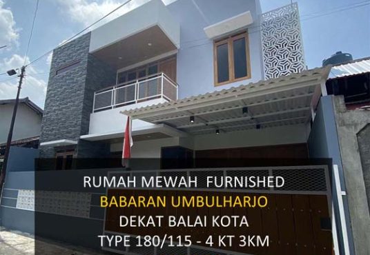 Rumah 2 lantai Furnished dekat Balai Kota Jogja