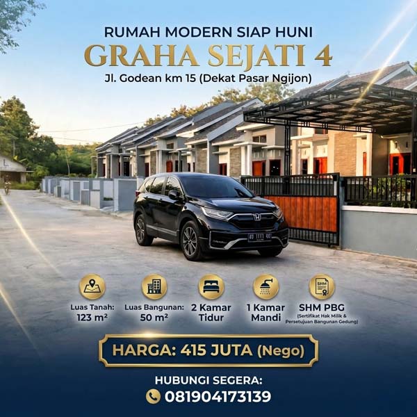 Rumah Siap Huni Graha Sejati 4 Moyudan Sleman