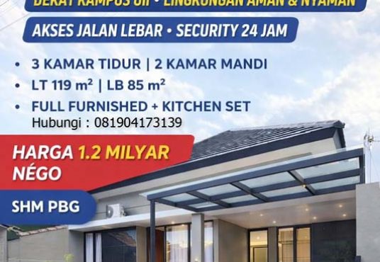 Rumah Baru Industrial Modern Furnished Dalam Perumahan One Gate System Jakal Km 14