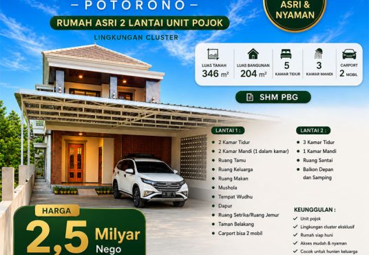 Rumah 2 Lantai Siap Huni Griya Buana Asri Potorono