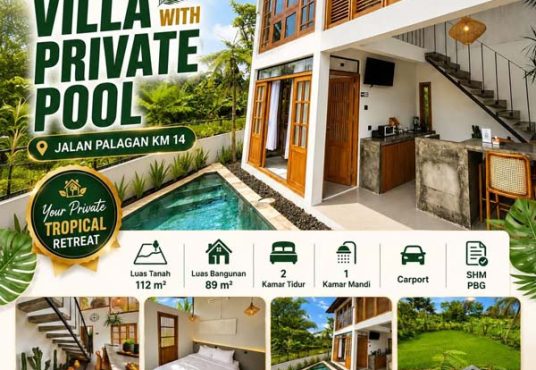 FOR SALE – VILLA PRIVATE POOL JALAN PALAGAN KM 14 SLEMAN YOGYAKARTA
