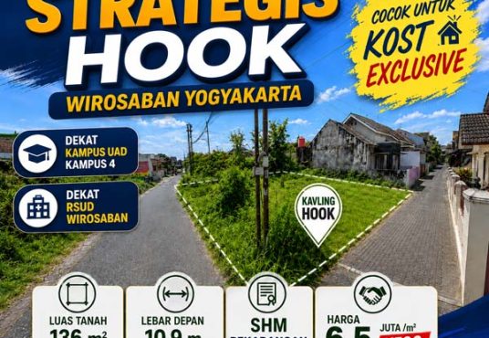 Kavling Istimewa Hook dekat Kampus UAD dan RS Wirosaban