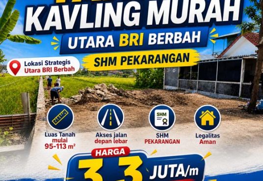 Kavling Murah utara BRI Berbah