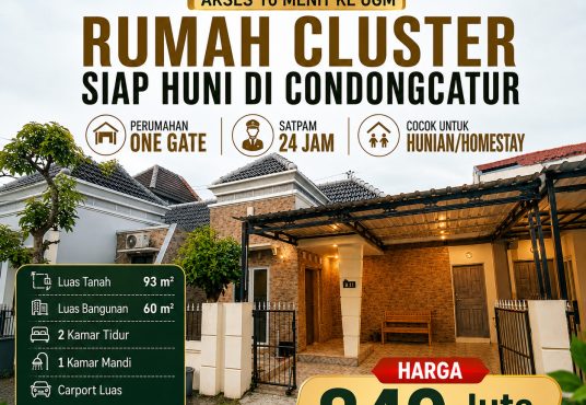 Rumah Cantik Siap Huni dalam Perumahan Cluster di Condongcatur