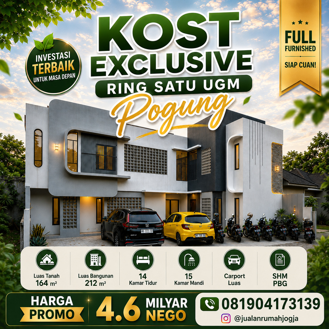 Kost Exclusive Full Furnished di Pogung Ring 1 UGM