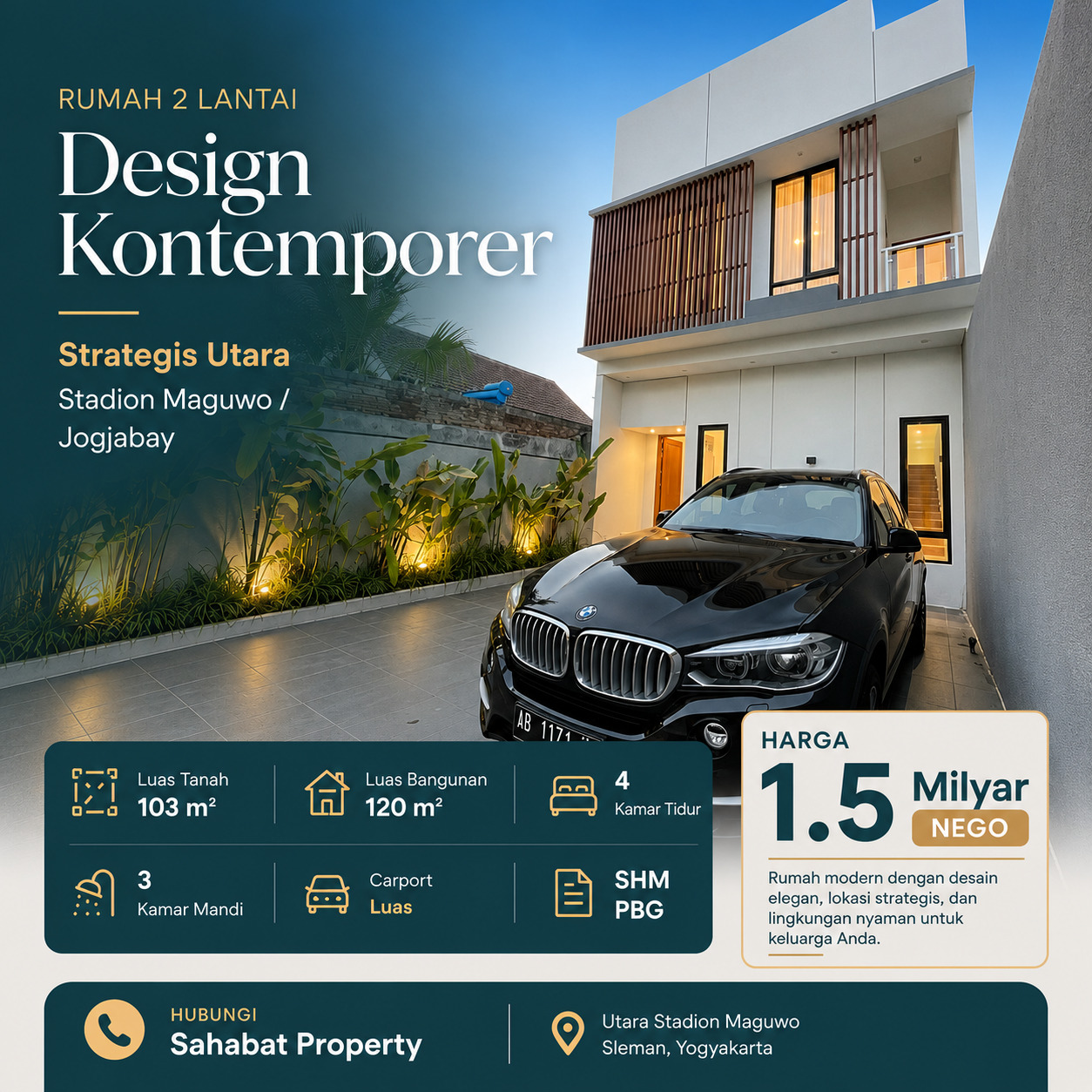 Rumah 2 lantai Kontemporer utara stadion Maguwo / Jogjabay