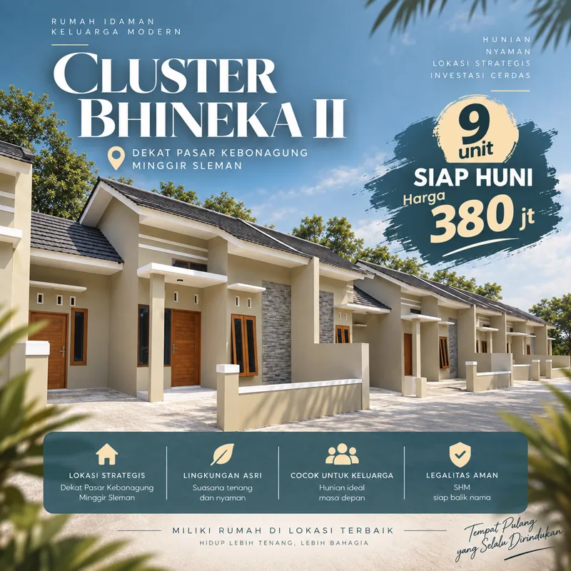Cluster Bhineka II : Rumah Siap Huni MURAH POL Di Sleman Barat