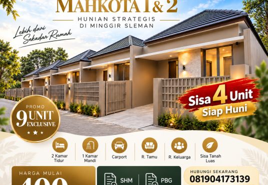Griya Mahkota 1 - Rumah Cantik Minimalis Modern dekat SMP 1 Minggir Sleman