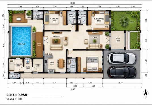 Rumah Mewah American Classic Konsep Villa Dengan Private Pool Furnished Utara Jogja Bay