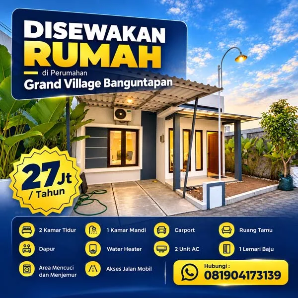 rumah disewakan di grand village banguntapan